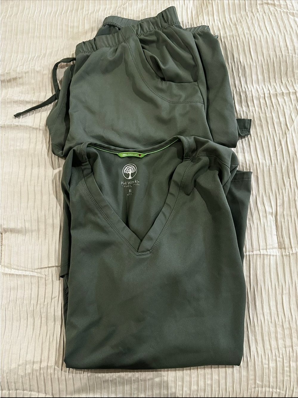 Healing Hands Olive green scrub set